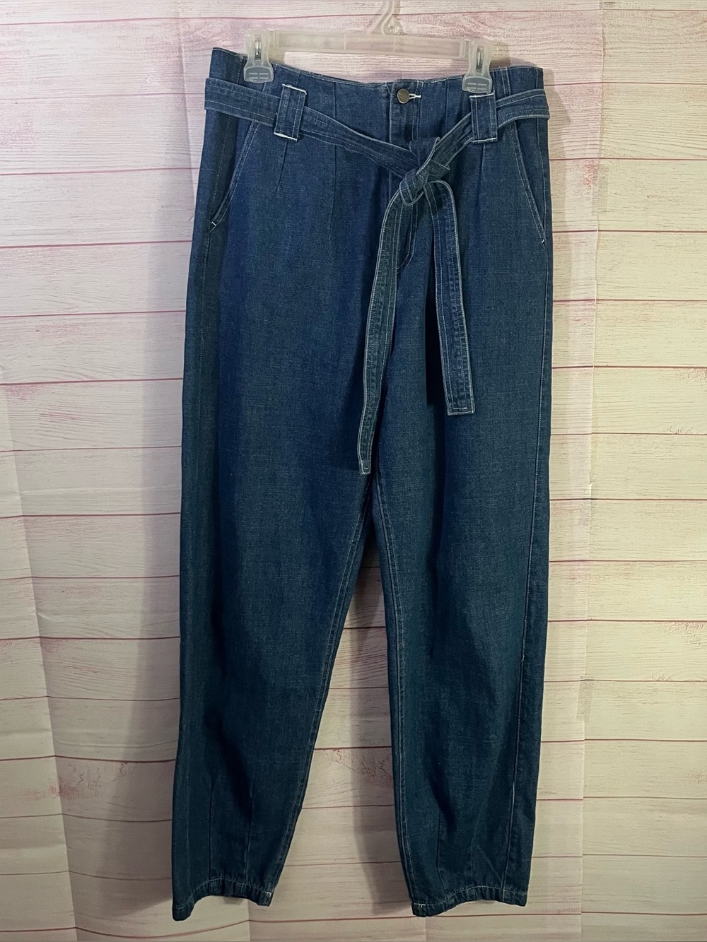The Native One High Waist Paperbag Waist Tie Belt Jeans Size Large